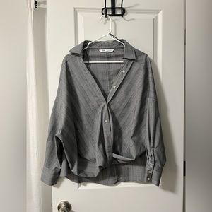 Zara plaid shirt with batwing sleeves